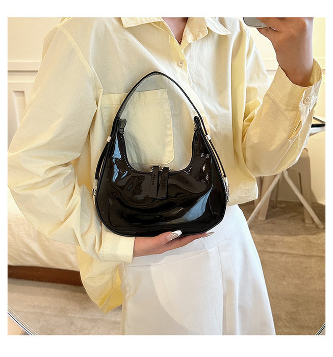 Versatile Patent Leather Handbag