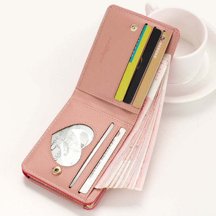 Women's Short Wallet Fashion Multi-color Wallet Two-fold Coin Purse