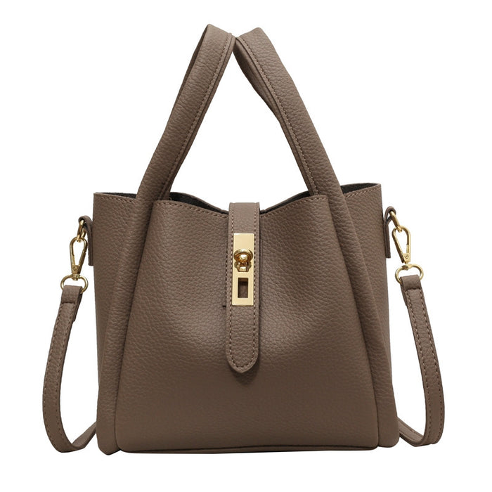 Sleek & Stylish Solid Color Leather Everyday Bag