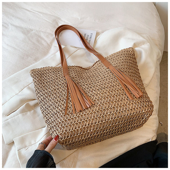 High-grade Large-capacity Woven Shoulder Bag For Women