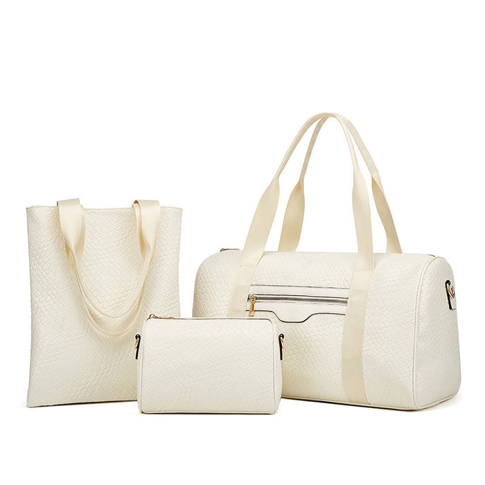 Wholesale Simple Solid Color Large Capacity Handbag Three-Piece Set