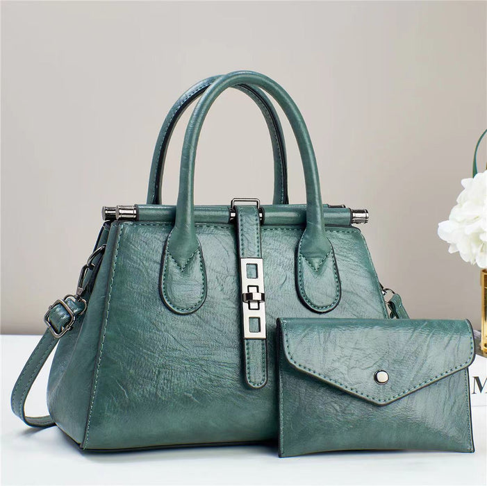 Wholesale Vintage Elegant Large Capacity Handbag Two-Piece Set