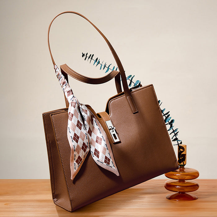 Wholesale Women  Casual Solid Color Litchi Pattern Handbag.