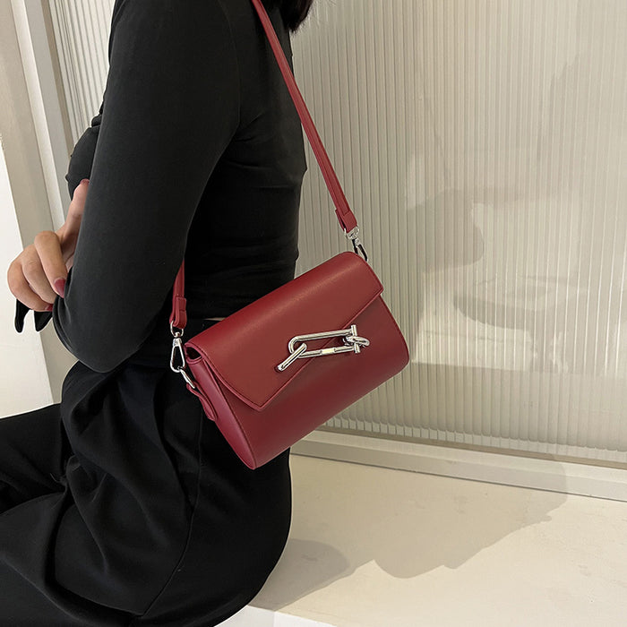 Trendy Solid Color Buckle Tote