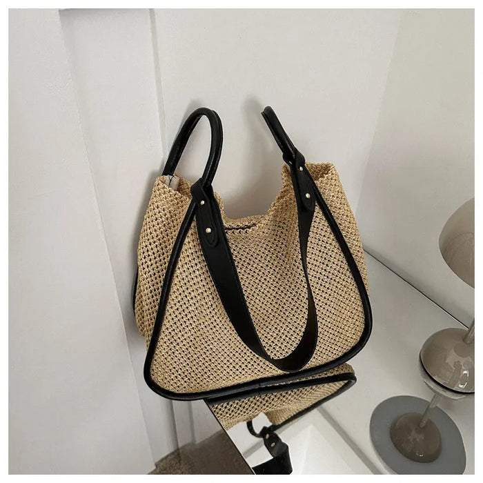 Women Fashion Large Capacity Woven Tote Bag . SPRING SEASON