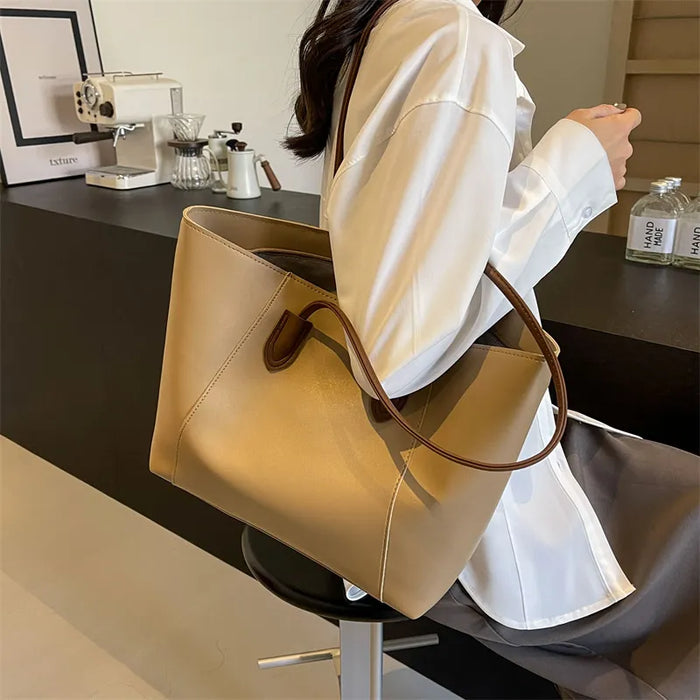 Simple Solid Color Large Capacity Tote Bag. Wholesale too.