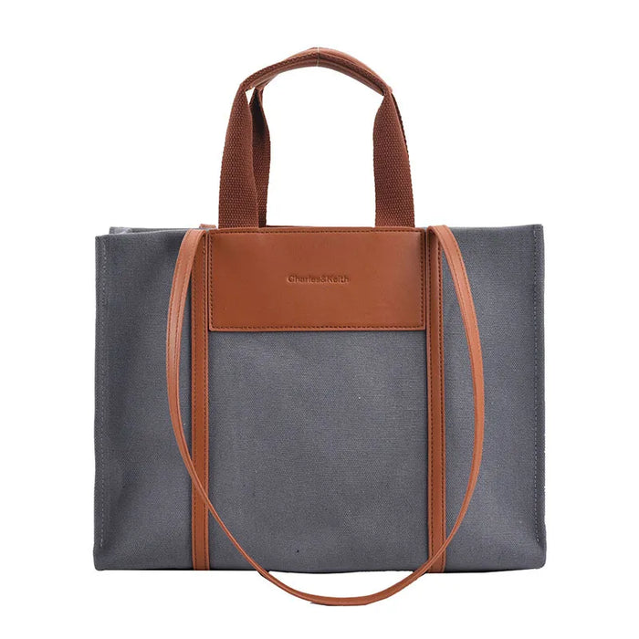 Women Fashion Colorblock Large Capacity Canvas Tote Bag, Wholesale too.