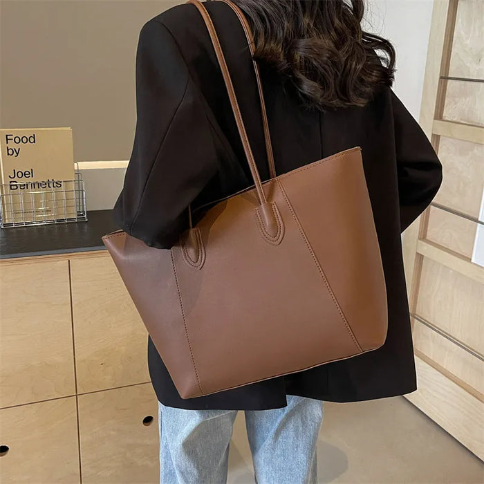 Simple Solid Color Large Capacity Tote Bag. Wholesale too.