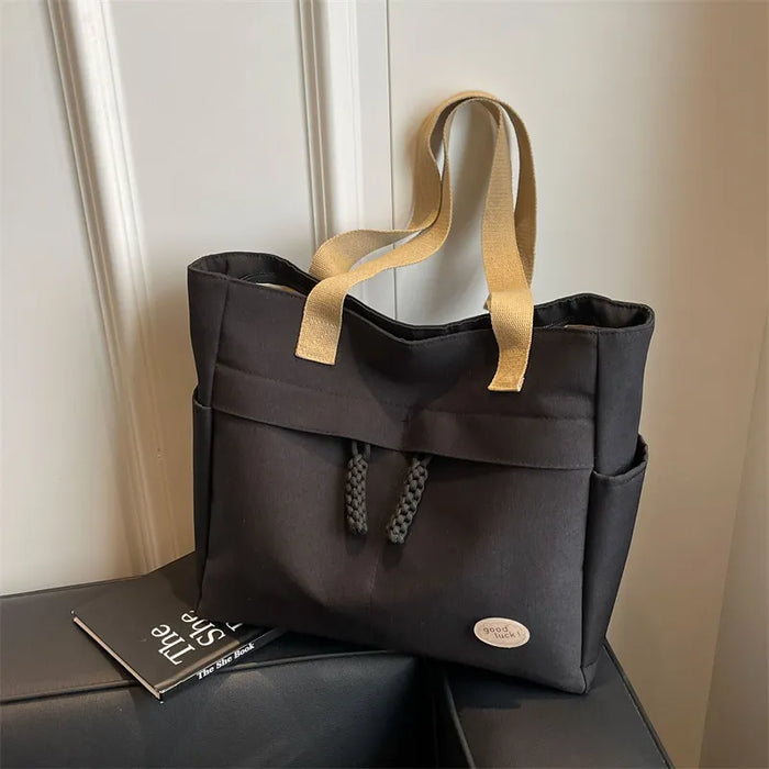 Wholesale Casual Solid Color Large Capacity Canvas Tote Bag