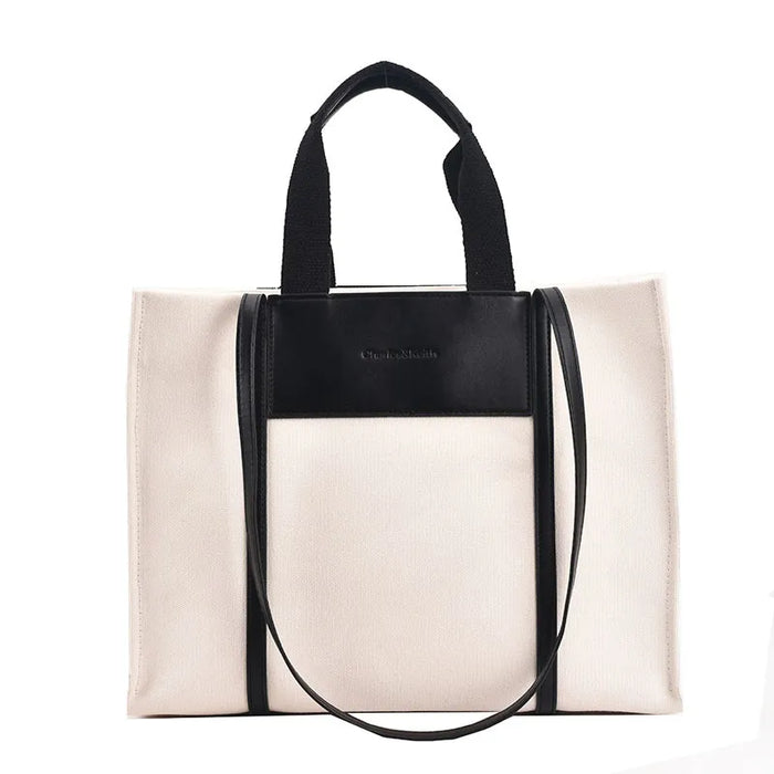 Women Fashion Colorblock Large Capacity Canvas Tote Bag, Wholesale too.