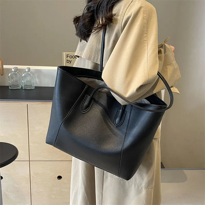 Simple Solid Color Large Capacity Tote Bag. Wholesale too.