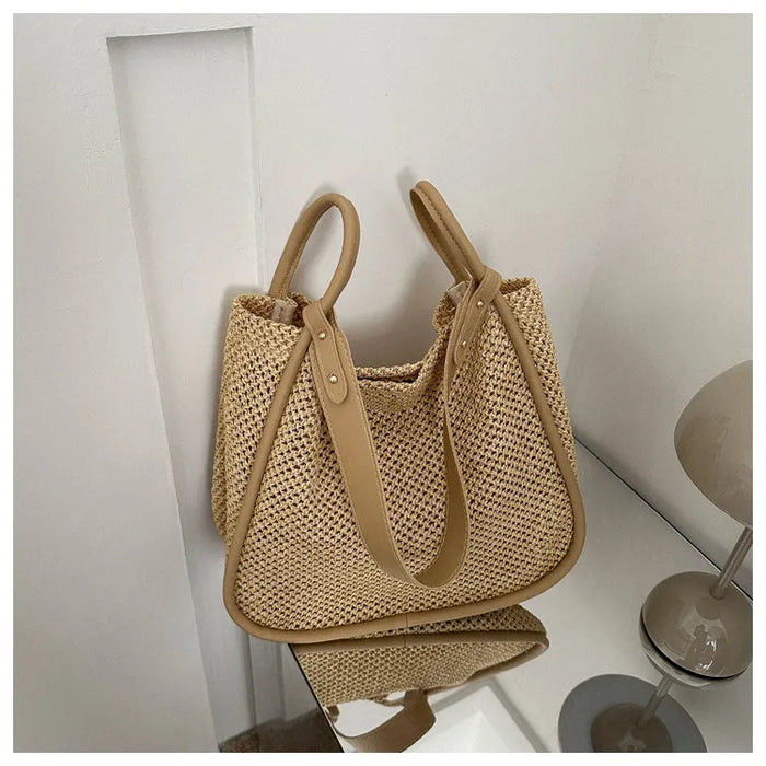 Women Fashion Large Capacity Woven Tote Bag . SPRING SEASON