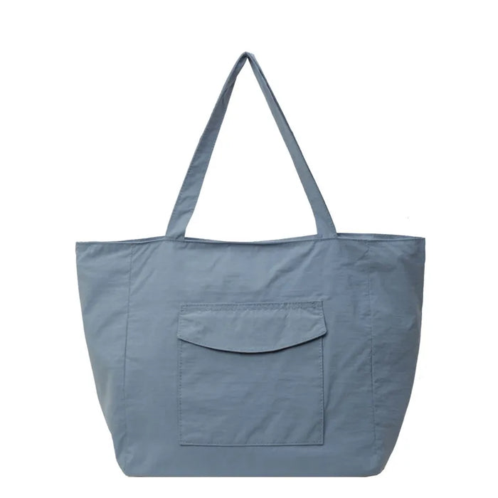 Women Simple Solid Color Large Capacity Nylon Tote Bag. Wholesale too.