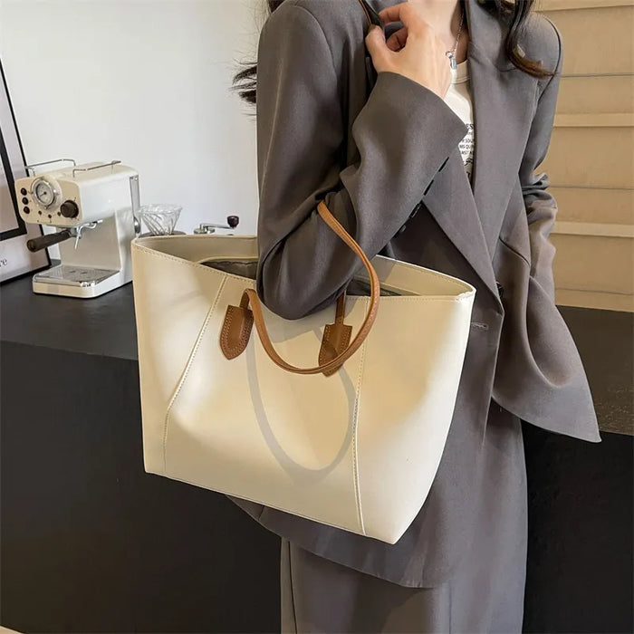 Simple Solid Color Large Capacity Tote Bag. Wholesale too.