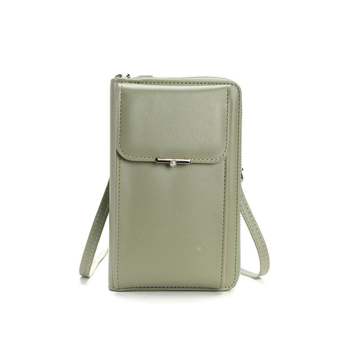 Wholesale Simple Solid Color Zipper Phone Purses