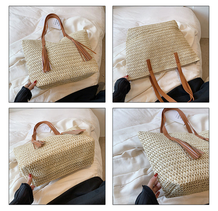 High-grade Large-capacity Woven Shoulder Bag For Women