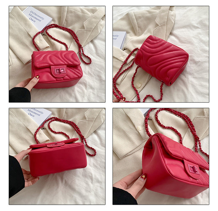 Trendy Solid Color Square Handbag