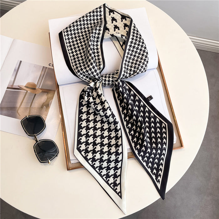 Thin Narrow Long  Silk Scarves Women's tie.