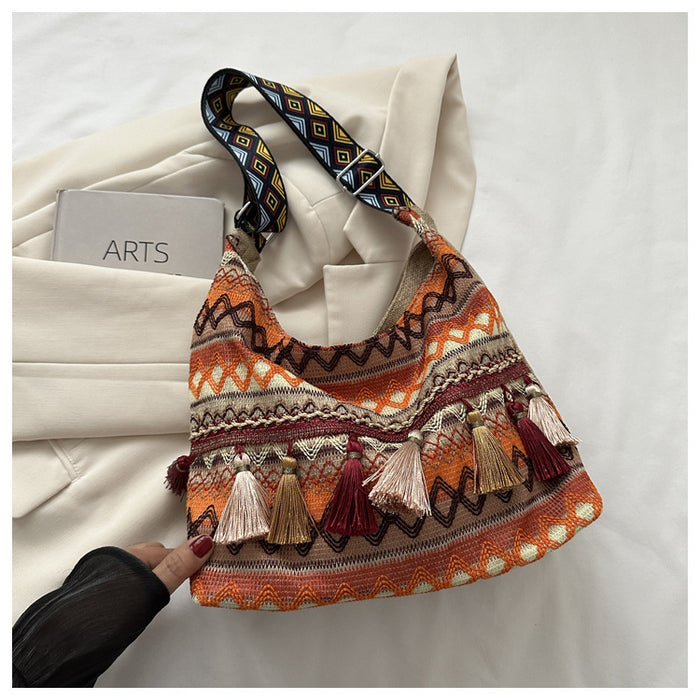 Vintage Tribal Spacious Print Tote