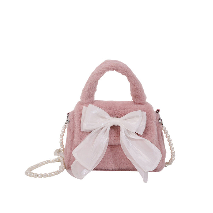 Luxury Fuzzy Bow Mini Bag