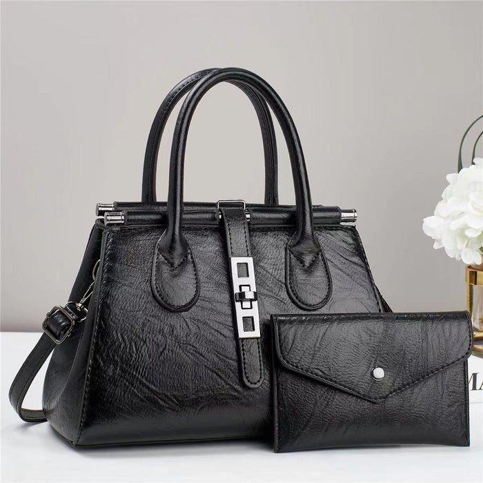 Wholesale Vintage Elegant Large Capacity Handbag Two-Piece Set