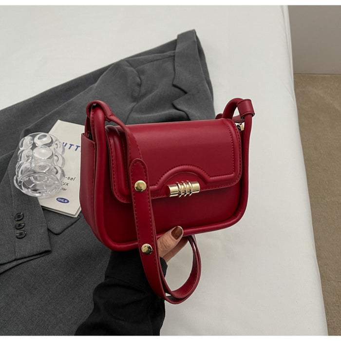 Women Fashion Simple Elegant Solid Color Shoulder Bag