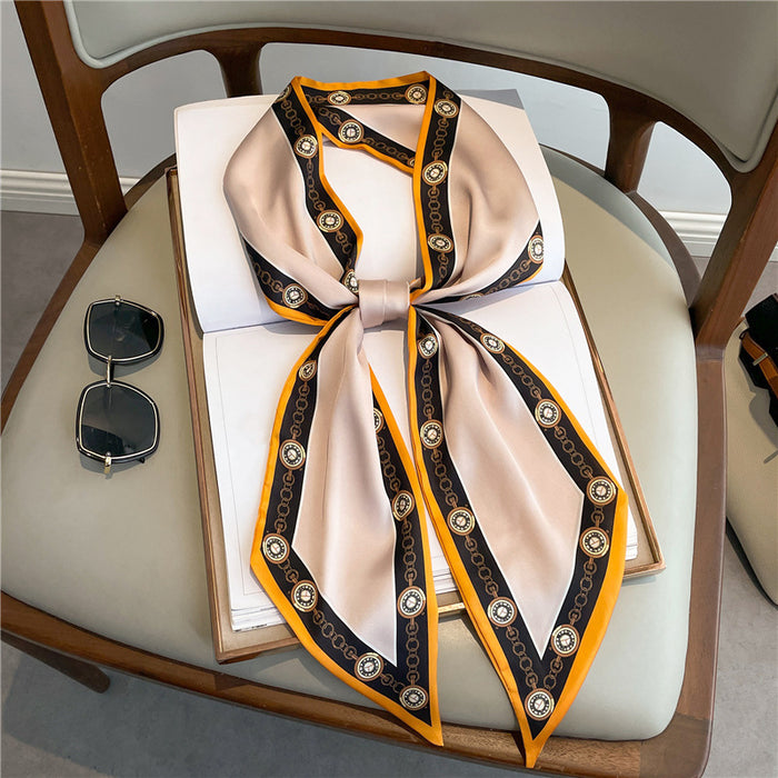 Thin Narrow Long  Silk Scarves Women's tie.