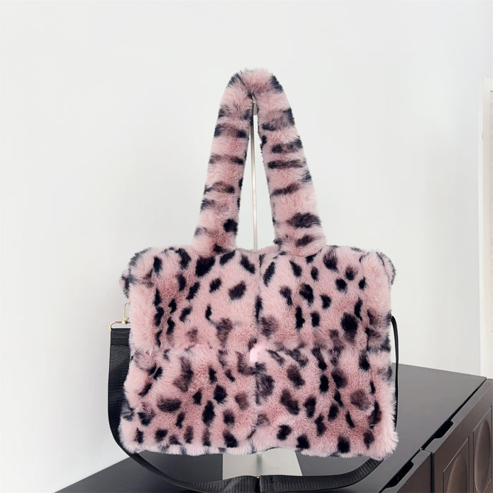 Leopard Print Tote Shoulder Messenger Bag Large Capacity