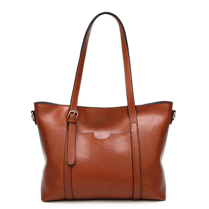 Wholesale Women Vintage Painted Leather Large Capacity Shoulder Tote Bag