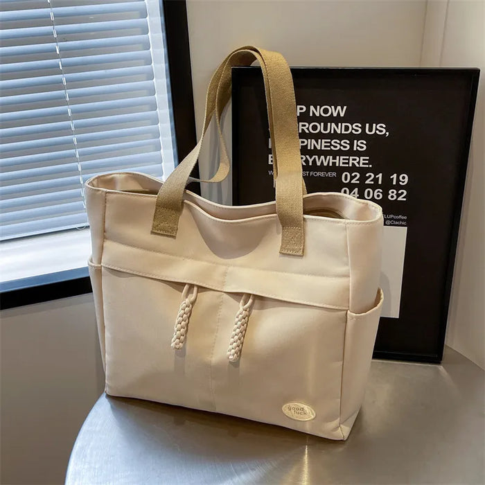 Wholesale Casual Solid Color Large Capacity Canvas Tote Bag