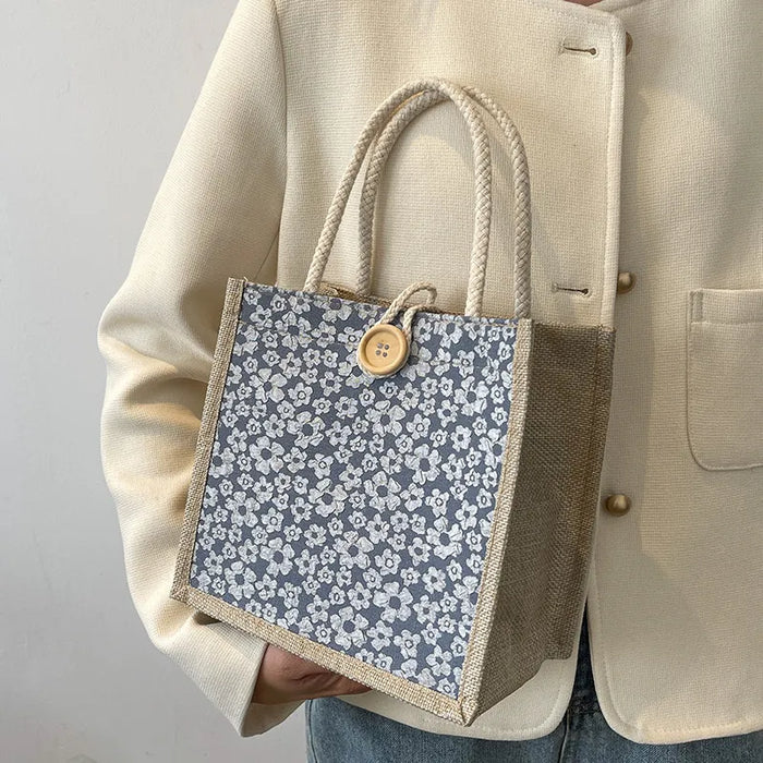 Wholesale Simple Printed Linen Canvas Tote Bag