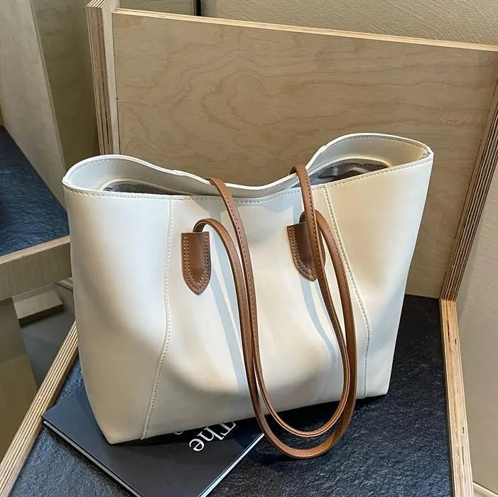 Simple Solid Color Large Capacity Tote Bag. Wholesale too.