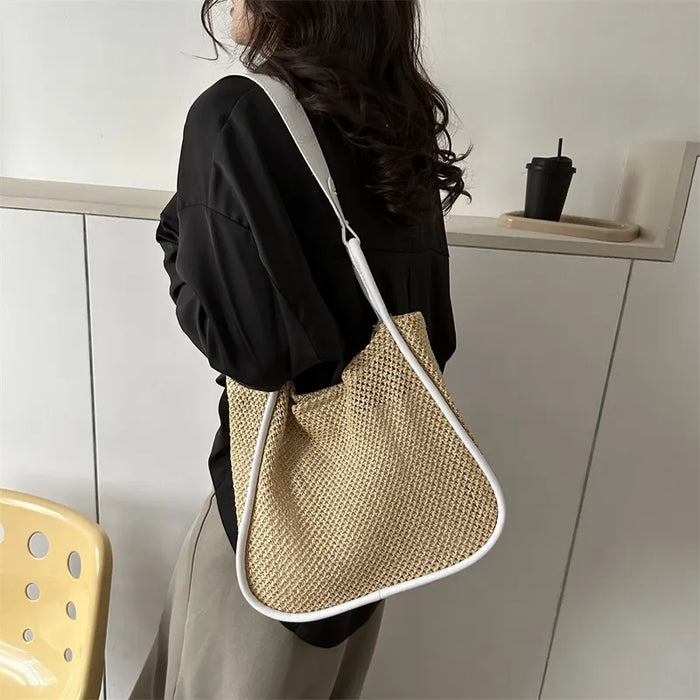 Women Fashion Large Capacity Woven Tote Bag . SPRING SEASON