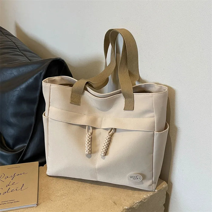 Wholesale Casual Solid Color Large Capacity Canvas Tote Bag