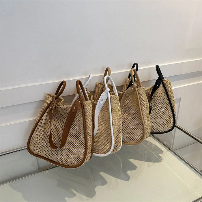 Women Fashion Large Capacity Woven Tote Bag . SPRING SEASON