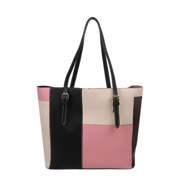 Women Fashion Casual Splicing Pu Tote Bag