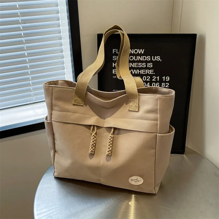 Wholesale Casual Solid Color Large Capacity Canvas Tote Bag